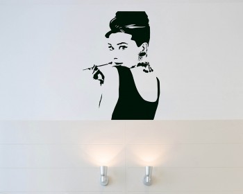 Audrey Hepburn  Silhouette Modern Wall Art Sticker